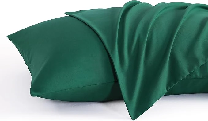 Minimalist NTBAY Toddler Pillow Cases Set of 2 2 Pack Brushed Microfiber 14×20 Pillow Cases Soft Wrinkle Fade Stain Resistant Dark Green Pillow Cases with Envelope Closure 14×20 Inches Dark Green