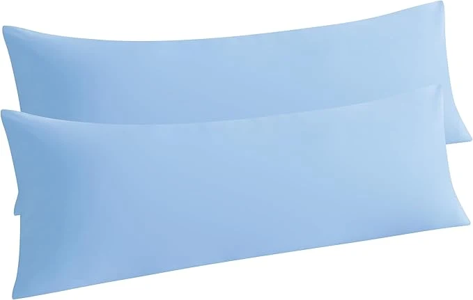 NTBAY Body Pillow Cases Set of 2 2 Pack Brushed Microfiber 20×54 Pillow Cases Soft Wrinkle Fade Stain Resistant Sky Blue Pillow Cases with Envelope Closure 20×54 Inches Sky Blue Powerful