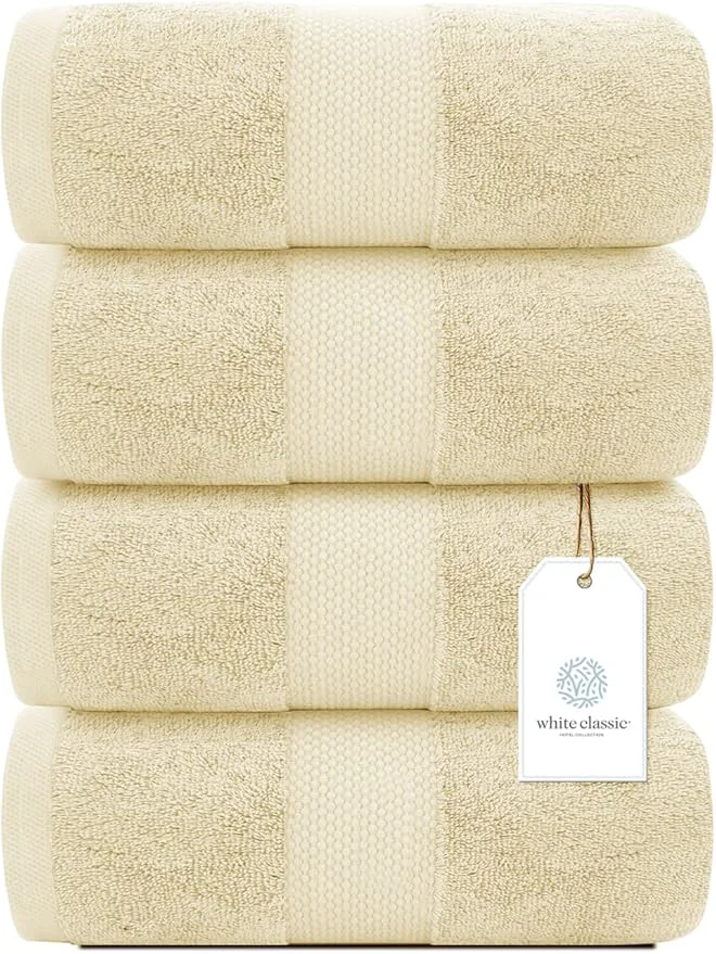 World-Class White Classic Luxury Bath Towels Large Powerful