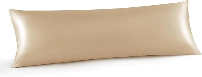 Casual INFIIXSO Body Pillow Cover with Zipper Luxury Mulberry Silk Body Pillow Case 20×54 Inches Ultra Smooth and Soft Cooling Long Pillowcase Gift for Women Men Champagne Clean