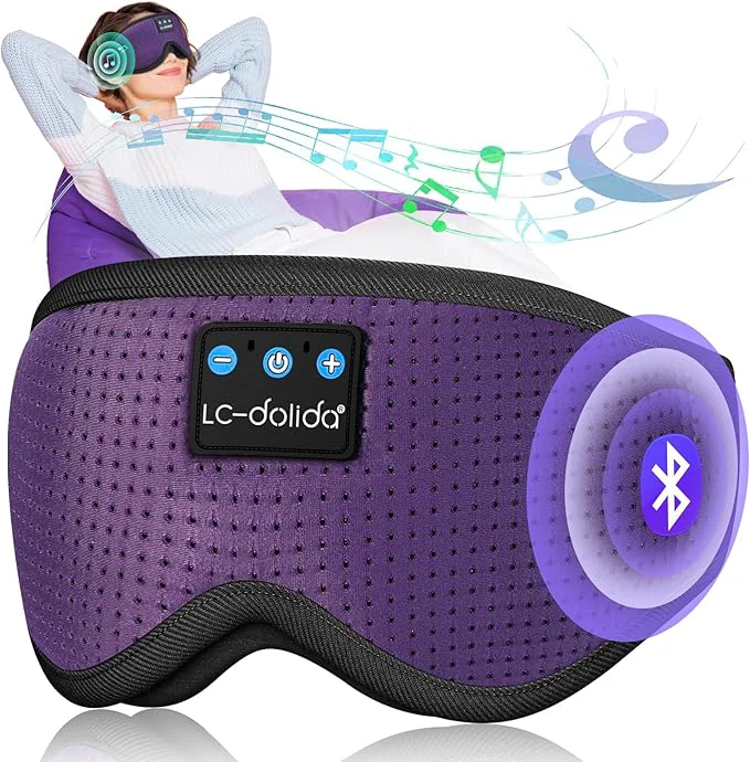 Detailed LC-dolida Sleep Mask with Bluetooth Headphones Bluetooth Sleep Mask Sleep Next-Generation