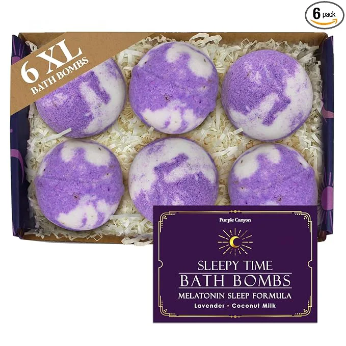 Relaxed Purple Canyon Bath to Bed Natural Bath Bombs Calming and Relaxing Sleep Proven