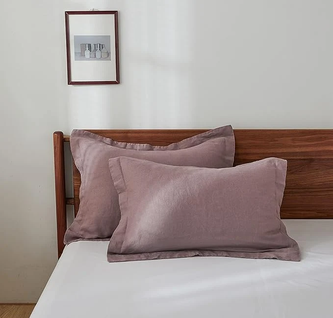 Dependable Simple amp Opulence Linen Pillow Case Queen Size Set of 2 Purple Pillow Covers with Overlap Closure Luxury Breathable Pillowcases Protectors Suitable for All-Season 20 quot X 26 quot Purple Reusable