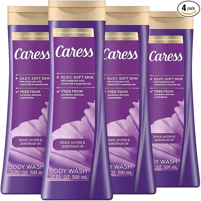 Durable Caress Black Orchid Patchouli Oil Body Wash Hyaluronic Acid Vitamin B3 Outstanding
