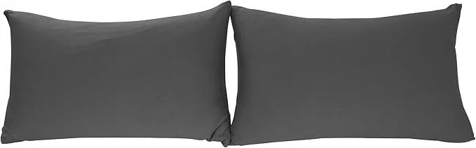 Long-Lasting Stretch Pillowcases – Micro Jersey Knit amp Ultra Soft Standard Size – Set of 2 Pillow Cases Dark Gray Outstanding