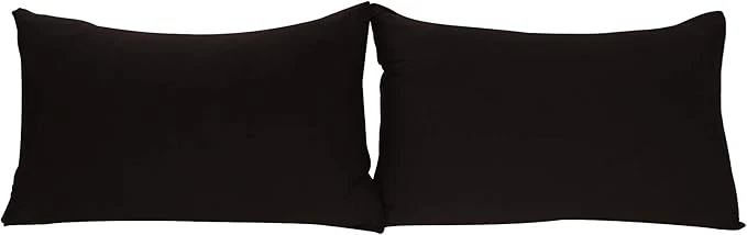 Safe Stretch Pillowcases Standard Size 2 Pack – Micro Jersey Knit amp Ultra Soft – Set of 2 Pillow Cases Black Excellent