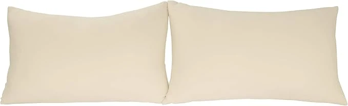 High-Grade Stretch Pillowcases – Micro Jersey Knit amp Ultra Soft Standard Size – Set of 2 Pillow Cases Beige Fine