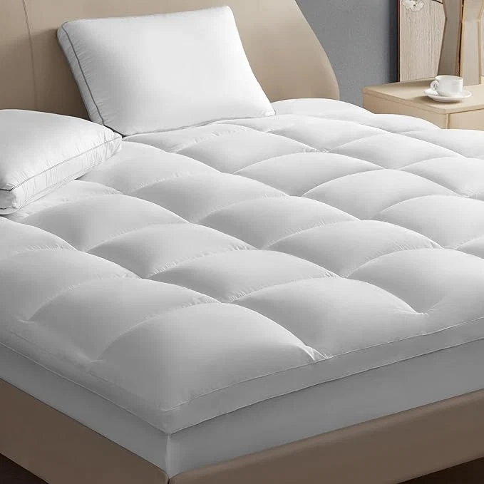 Environmentally Friendly Hotel Grand Pillow Top Mattress Topper Full Size – Waterproof Mattress Protector Quilted Fitted Mattress Pad Cover with 8-20 Inch Deep Pocket Down Fill 54×75 inch White Original Design