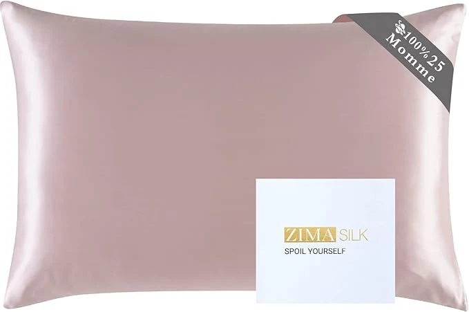 Efficient ZIMASILK 25 Momme Pure Mulberry Silk Pillowcase for Hair and Skin Care Highest Grade 6A Pillow Cases for Women Long-Lasting Durablity Gift for Women Men 1Pc Standard 20 quot x26 quot Light Plum First-Class