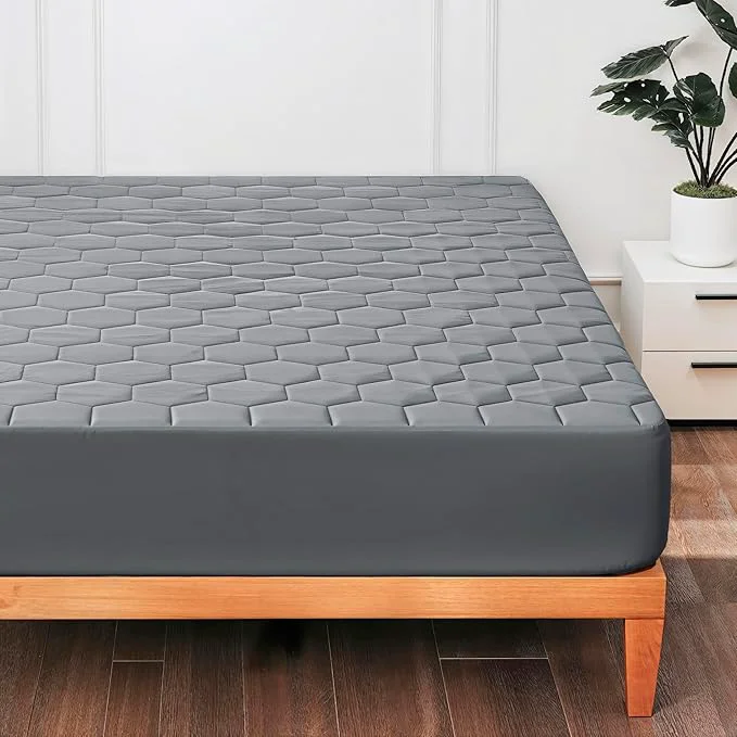 Elite Hearth amp Harbor California King Size Quilted Fitted Mattress Pad Cover Waterproof Mattress Protectors Deep Pocket Fitted Mattress Cover 8 quot – 21 quot 72 quot x 84 quot Gray Practical