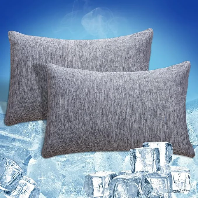 Traditional CHOSHOME Cooling Pillow Cases Zipper Pillow Covers Q-Max gt 0.45 Zippered Pillowcases for Hot Sleepers Soft Breathable Skin-Friendly 2 Pack Standard 20 quot x 26 quot Grey Prestigious