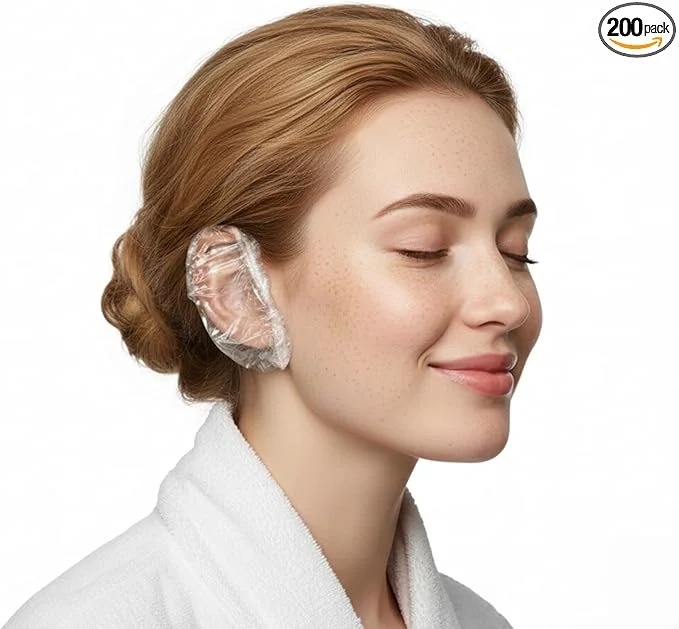 Elegant Disposable Ear Covers – 200 Pcs Soft Elastic Plastic Ear Caps Sustainable