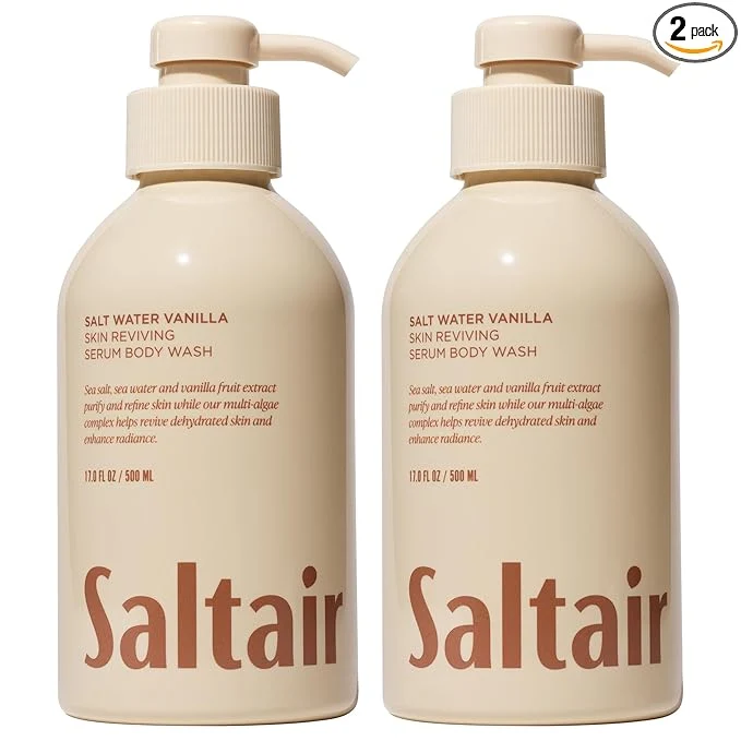 Long-Lasting Saltair Body Wash 2-Pack – Salt Water Vanilla – Moisturizing Body Wash Smart