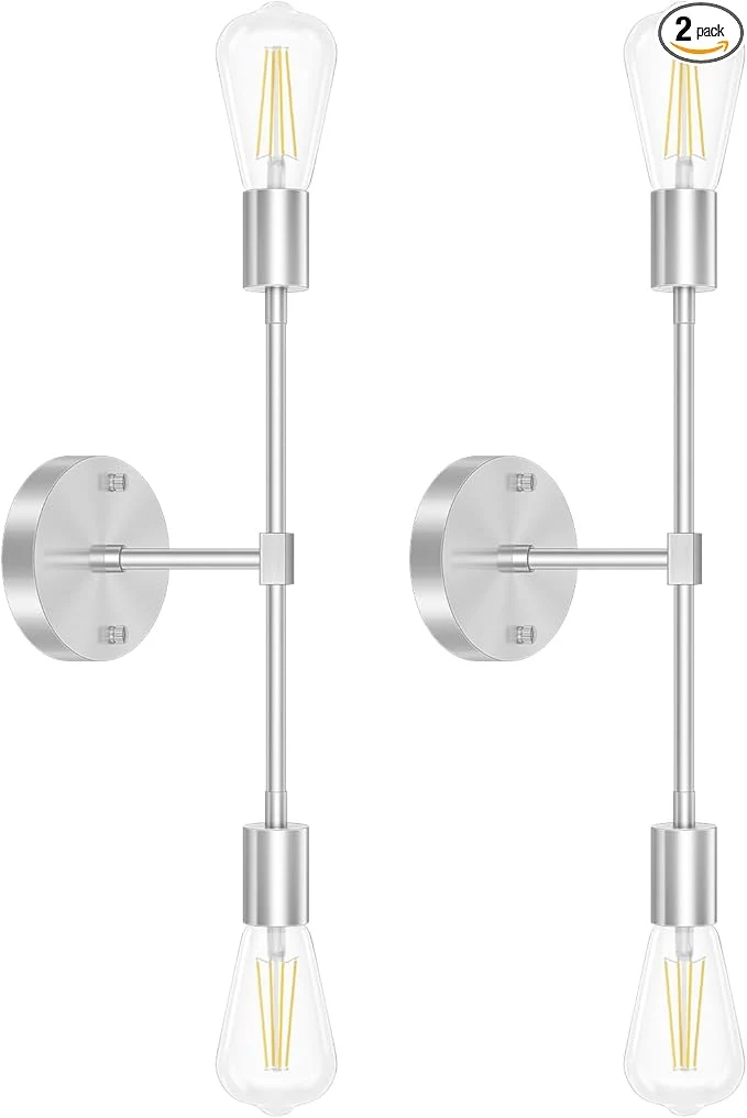 User-Friendly FadimiKoo 2-Light Brushed Nickel Bathroom Vanity Light Original