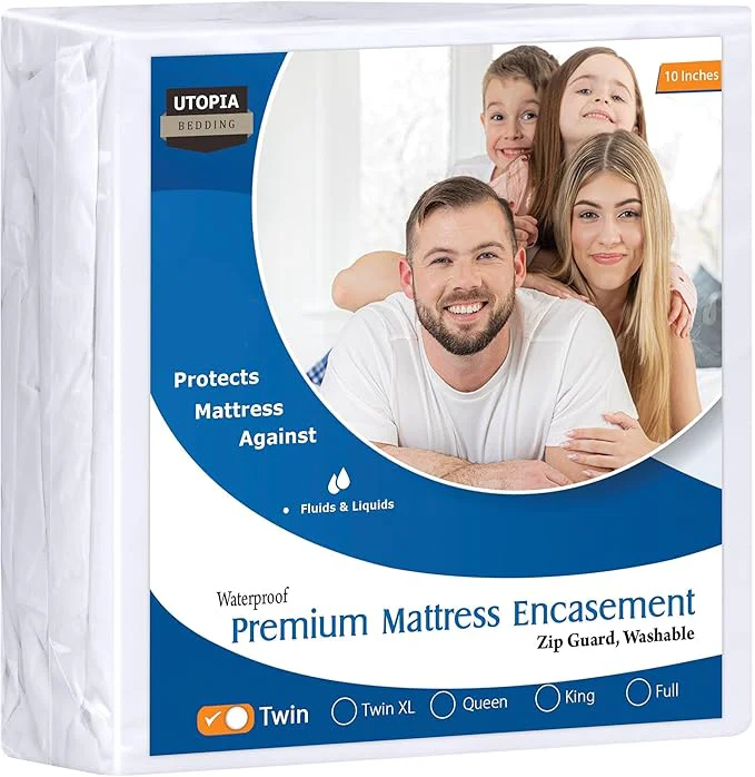 Carefully Designed Utopia Bedding Premium Waterproof Bed Bug Mattress Cover Twin Zippered Mattress Protector 10 Inches Deep Dust Mite Proof 6-Sided Mattress Encasement for Bed Official