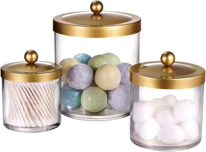 Sophisticated SheeChung 3-Pack Plastic Apothecary Jars Functional