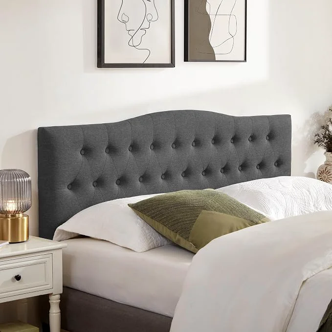 Practical Tufted Headboard Twin Size Solid Wood Adjustable Height Head Board Black Upholstered Twin XL Headboard Only Durable Solid Wood Legs Adjustable Height 37-51 in Fabric Button Diamond HeadBoards Artisan