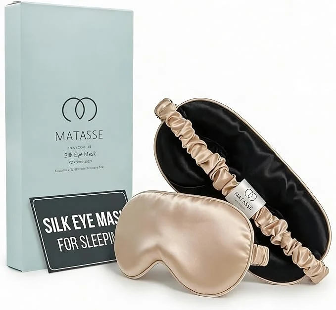 Optimized MATASSE Mulberry Silk Sleep Mask 22 Momme Grade 6A -3D Contoured Eye Mask Enhanced