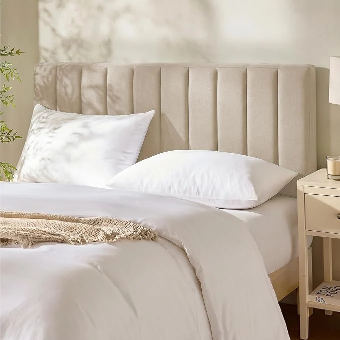 Powerful Hearth amp Harbor Wall Mounted Queen Headboard Only Bed Headboard Queen Size Easy Assemble Floating Peel and Stick Upholstered Channel Stitched 3D Wall Panels 5 Strips of 3M Tape Included Beige Trusted