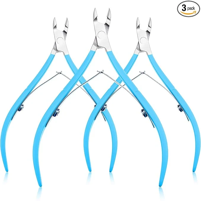 Lightweight Mudder 3 Pack Blue Cuticle Trimmer Nippers Cutter Tool Stainless Steel Nail Elite