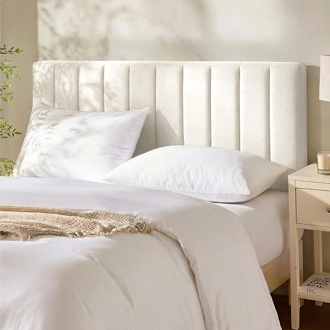 Original Design Hearth amp Harbor Wall Mounted Queen Headboard Only Bed Headboard Queen Size Easy Assemble Floating Peel amp Stick Upholstered Channel Stitched 3D Wall Panels 5 Strips of 3M Tape Included Off White Consistent