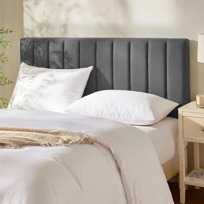 Secure Hearth amp Harbor Wall Mounted Queen Headboard Only Bed Headboard Queen Size Easy Assemble Floating Peel and Stick Upholstered Channel Stitched 3D Wall Panels 5 Strips of 3M Tape Included Grey Exceptional