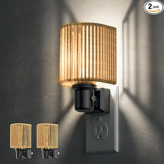 Smooth L LOHAS LED Night Lights Plug into Wall Boho Night Light 2 Pack Decorative User-Friendly