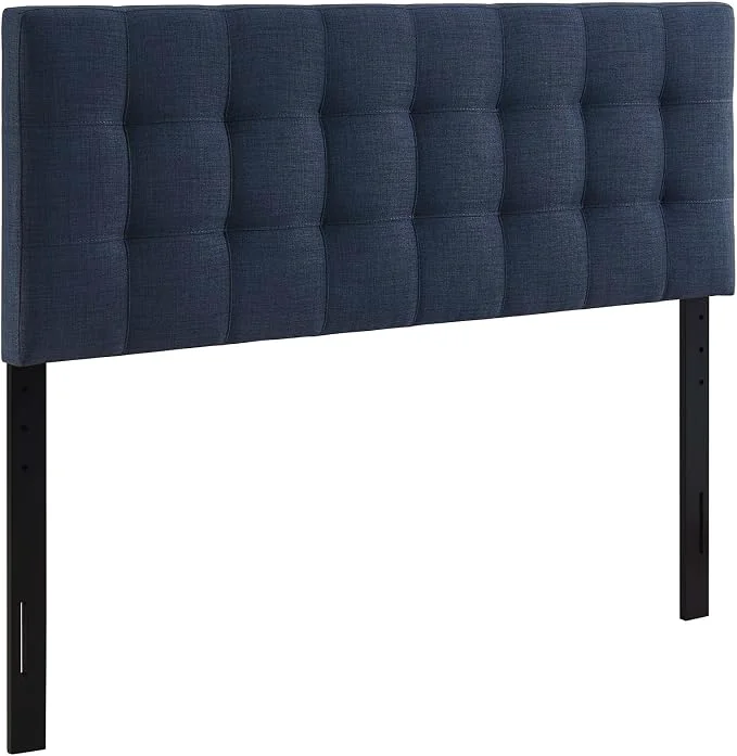 High-Grade Modway Lily Tufted Linen Fabric Upholstered King Headboard in Navy Green