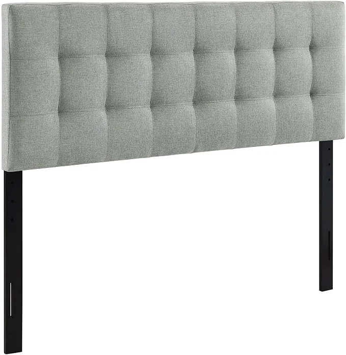 Proven Modway Lily Tufted Linen Fabric Upholstered Full Headboard in Gray Quality