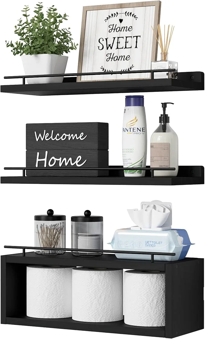 Solid WOPITUES Floating Shelves for Wall Refined