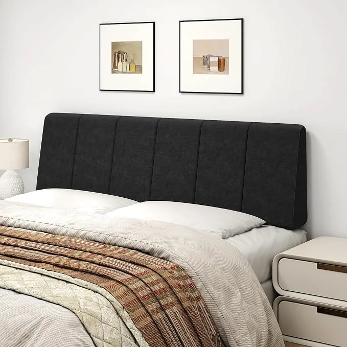 Expertly Made Queen Size Headboard Only-No Assembly Required Black Easy to use no assembly required Linen fabric and extra-thick foam for added comfort Modern style headboard queen size Official