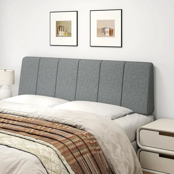 Contemporary Queen Size Headboard Only-No Assembly Required Dark Gray Easy to use no assembly required Linen fabric and extra-thick foam for added comfort Modern style headboard queen size Fashionable