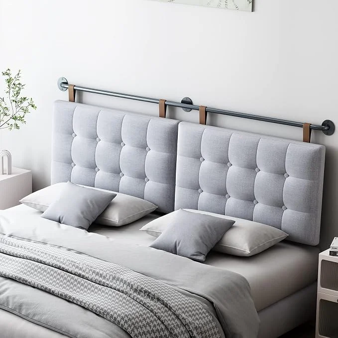 Innovative BSHOMGI Headboard Queen Size Headboards for Adjustable Bed Tufted Upholstered Head Board Only Gray Headboards Fabric Line Headboard in Modern Button Design Bedroom Gray Queen Healthy
