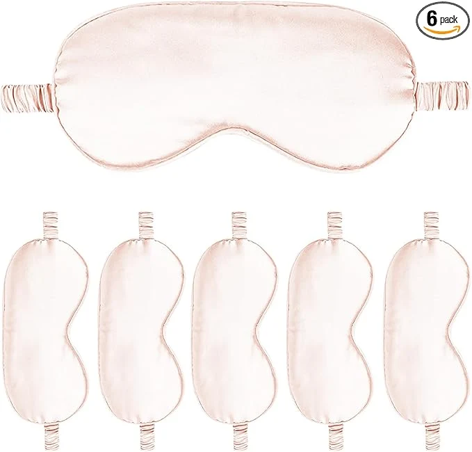 Natural 6PACK Silk Sleep Mask Satin Eye Masks Blackout Silky Eyeshade Cover Soft Sustainable