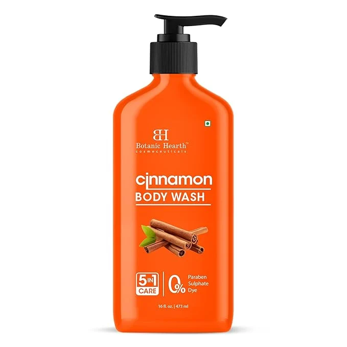 Genuine Botanic Hearth Cinnamon Body Wash – Invigorating 5-in-1 Shower Gel User-Friendly