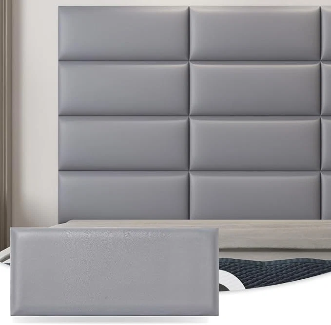 Sophisticated Art3d 9-Pack Peel and Stick Upholstered Headboard 9.84 x 23.62 in Grey Self Adhesive Upholstered Padded Panels Fits Multiple Bed Sizes Sound Absorbing I for Bedroom Powerful