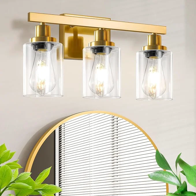 Clean 3 Light Gold Bathroom Light Fixtures Bathroom Vanity Light Over Mirror Recyclable