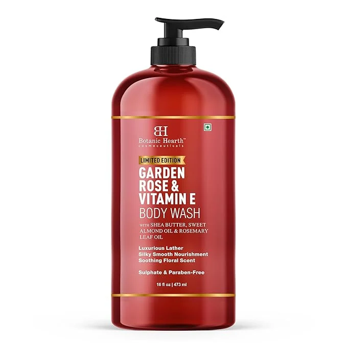 Powerful Botanic Hearth Garden Rose Vitamin E Body Wash – Limited Edition Hydrating Organic