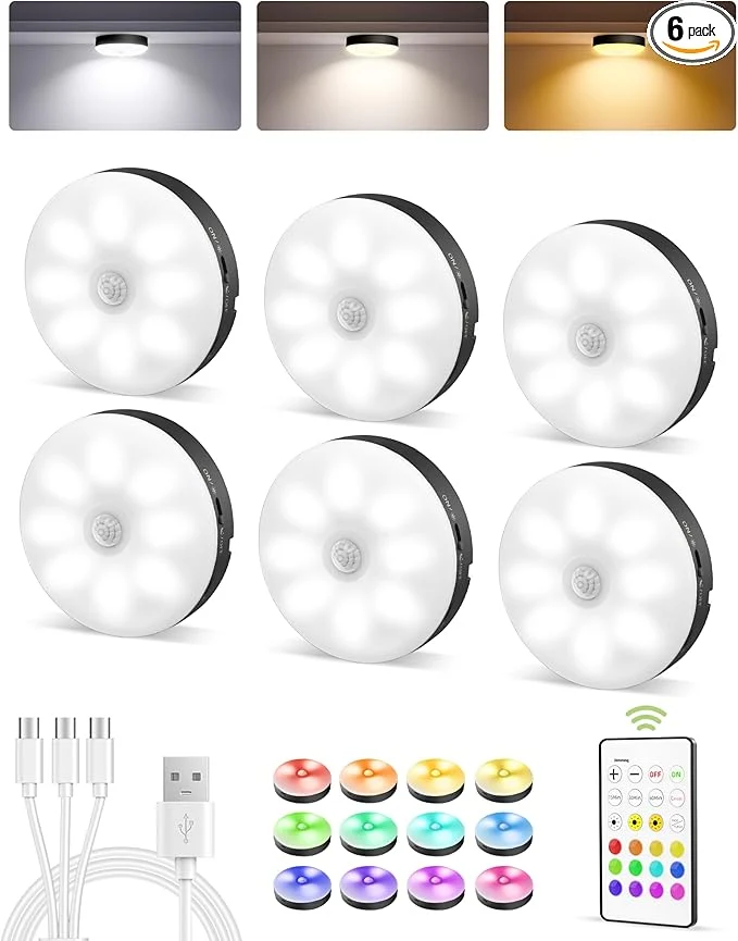 Minimalist EZVALO Under Cabinet Lighting 1000mAh Rechargeable Puck Lights Lightweight