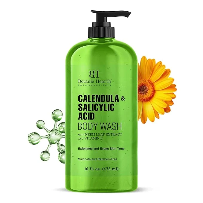 Secure Botanic Hearth Calendula Salicylic Acid Body Wash – Exfoliating Shower Gel Outstanding