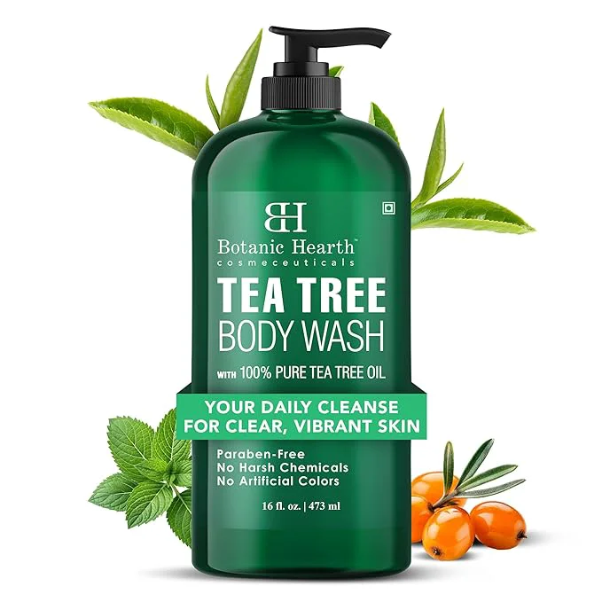 Traditional Botanic Hearth Tea Tree Body Wash -16 fl oz- All-Natural Odor-Control Shower Secure