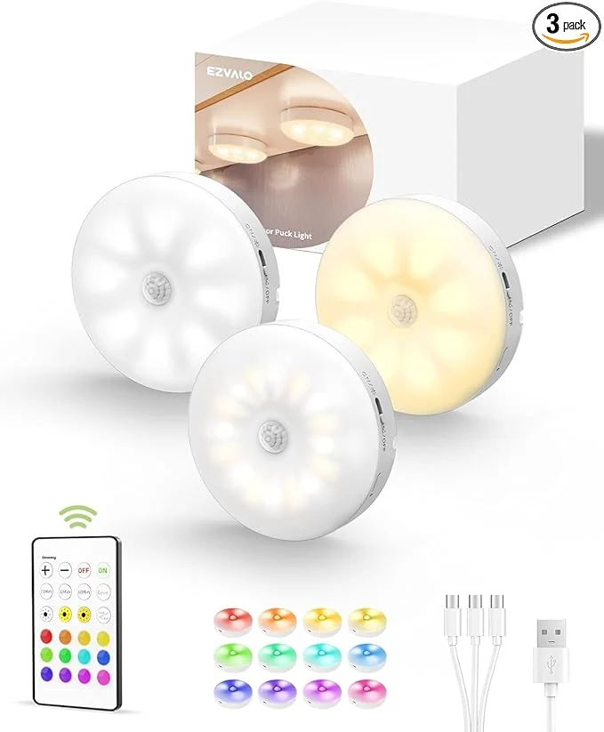 Specialty EZVALO Under Cabinet Lighting 1000mAh Rechargeable Puck Lights Refined
