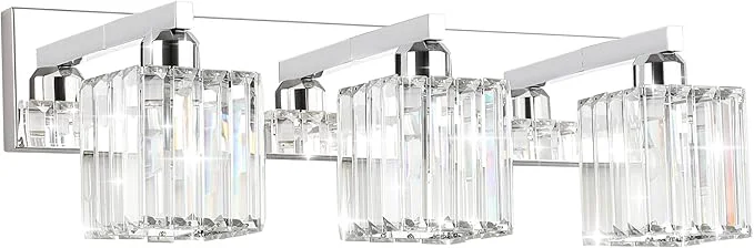 Certified Aipsun Vanity Light Fixtures Crystal Bathroom Lighting Fixtures Chrome Vanity Long-Lasting