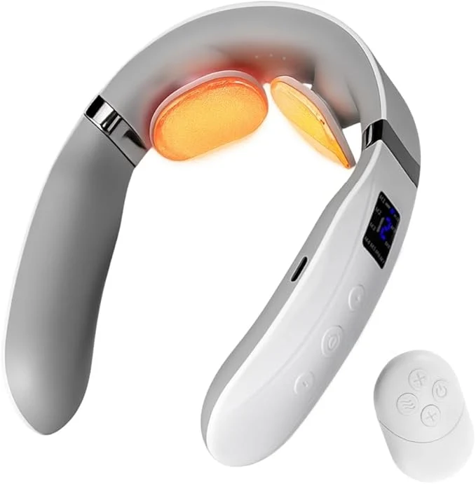 Durable Neck Massager with Heat Ultra-Lightweight Electric Pulse Device Modern