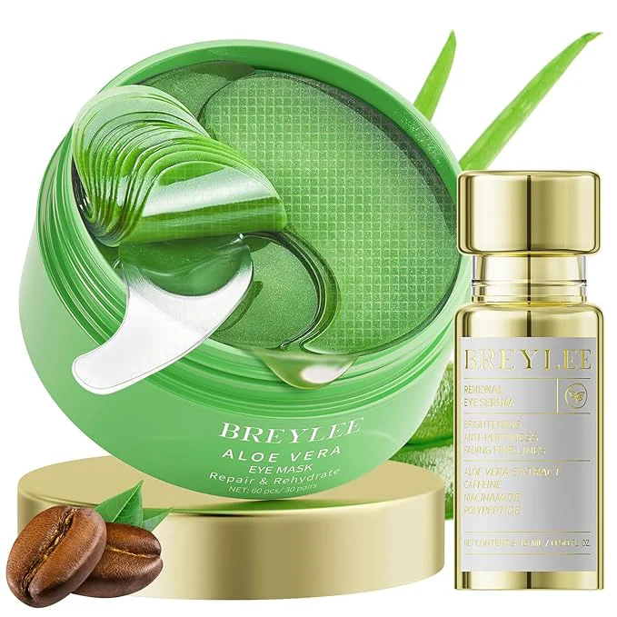 Solid BREYLEE Renewal Care Kit with Aloe Vera Eye Masks – 60 Pcs Renewing Serum Powerful