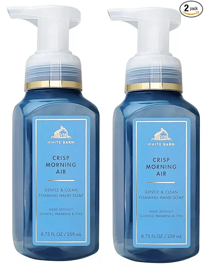 Crafted Bath and Body Works 2 Pack Crisp Morning Air Gentle Foaming Hand Soap. 8 Oz Authentic