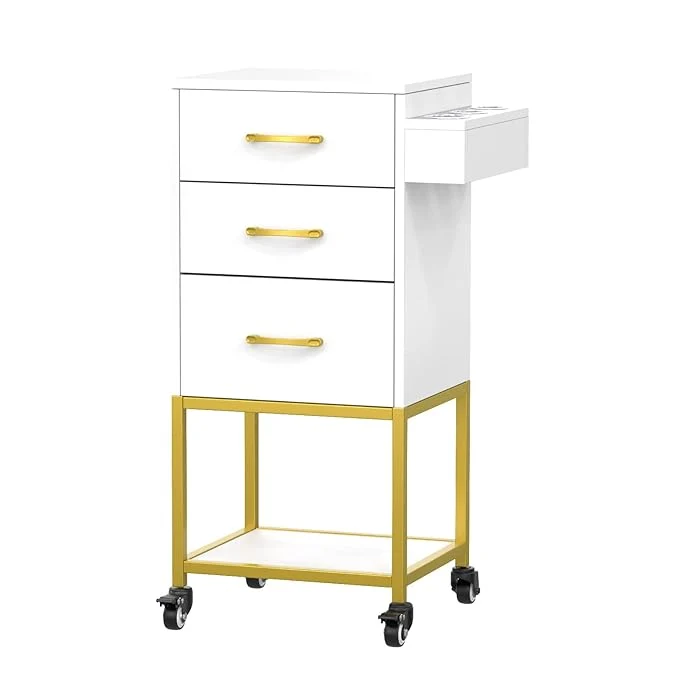 Crafted OmySalon Salon Storage Trolley Cart Beauty Wooden Hair Cabinet Sophisticated
