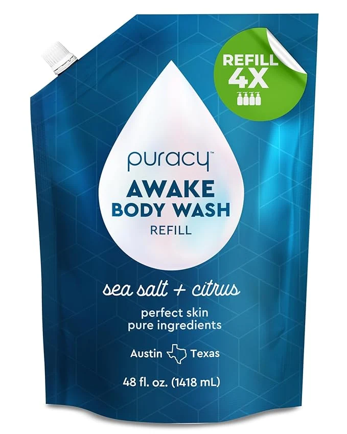 Functional Puracy Body Wash Refill Natural Body Wash 98.6 Pure Plant Ingredients Eco-Friendly