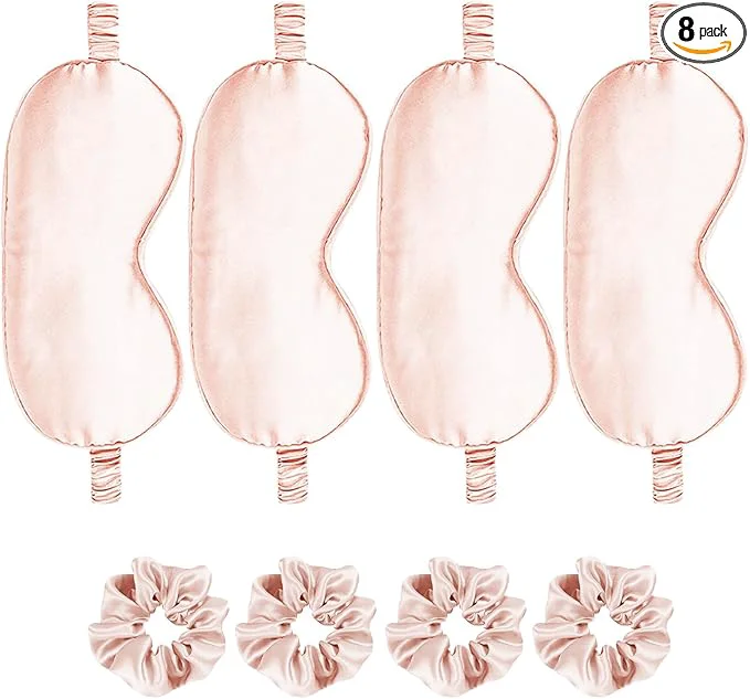 Exceptional Satin Eye Mask 8Pcs Silk Sleep Masks Silky Blindfold Eyeshade Blackout Eyes Elegant