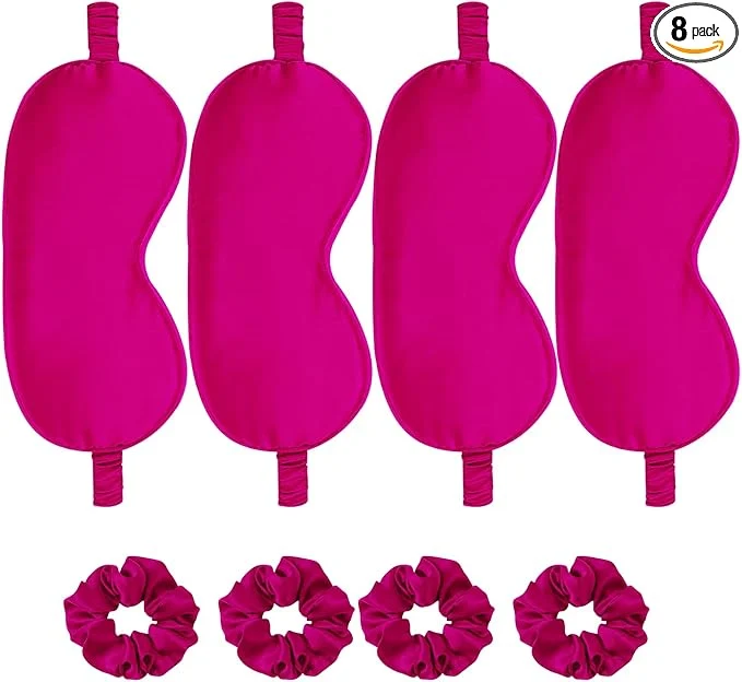Easy-to-Use Satin Eye Mask 8Pcs Silk Sleep Masks Silky Blindfold Eyeshade Blackout Eyes Detailed